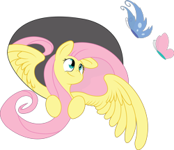 Size: 3470x3000 | Tagged: safe, artist:craftybrony, artist:otto720, imported from derpibooru, fluttershy, butterfly, female, simple background, solo, transparent background, vector