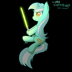 Size: 1200x1200 | Tagged: safe, artist:rorysoarin, imported from derpibooru, lyra heartstrings, female, lightsaber, solo, star wars