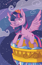 Size: 400x618 | Tagged: safe, artist:ujey02, imported from derpibooru, twilight sparkle, alicorn, pony, female, mare, night, solo, tiara, twilight sparkle (alicorn)