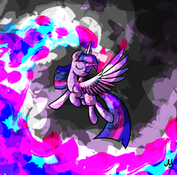 Size: 1231x1219 | Tagged: safe, artist:milchik, imported from derpibooru, twilight sparkle, alicorn, pony, female, mare, solo, twilight sparkle (alicorn)