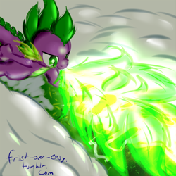 Size: 768x768 | Tagged: safe, artist:frist44, imported from derpibooru, spike, winter wrap up, 30 minute art challenge, fire, fire breath