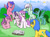 Size: 1280x947 | Tagged: safe, artist:blayaden, imported from derpibooru, bubbles (g1), firefly, medley, minty, north star, twilight, book, g1, g3, north star (g1)