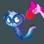 Size: 700x700 | Tagged: safe, artist:godofsteak, imported from derpibooru, pinkie pie, crossover, duo, eye beams, littlest pet shop, out of character, sunil nevla, wat
