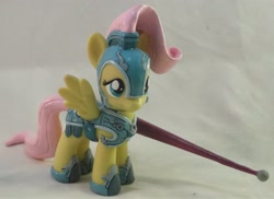 Size: 2945x2145 | Tagged: safe, artist:gryphyn-bloodheart, imported from derpibooru, fluttershy, pegasus, pony, armor, brushable, commission, crystal guard armor, custom, customized toy, irl, jousting, jousting outfit, lance, photo, sculpted, toy