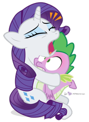 Size: 640x880 | Tagged: safe, artist:dm29, imported from derpibooru, rarity, spike, dragon, pony, unicorn, blushing, crying, female, hug, male, mare, marshmelodrama, shipping, simple background, sparity, straight, transparent background, wide eyes