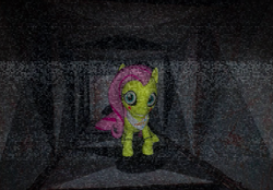 Size: 525x365 | Tagged: safe, imported from derpibooru, fluttershy, pony, robot, robot pony, five nights at aj's, 3d, animatronic, applefreddy fazjack's pizzeria, chica, creepy, crossover, female, five nights at freddy's, flutterchica, looking at you, solo, toy chica