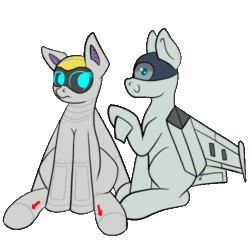 Size: 500x500 | Tagged: safe, artist:scramjet747, imported from derpibooru, oc, oc only, oc:airpon, oc:scramjet, original species, plane pony, pony, animated, plane