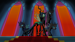 Size: 4999x2812 | Tagged: safe, artist:stainless33, imported from derpibooru, queen chrysalis, changeling, changeling queen, armor, female