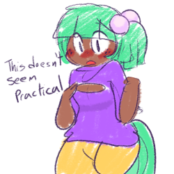 Size: 600x600 | Tagged: safe, artist:mt, imported from derpibooru, oc, oc only, oc:mudpie, satyr, clothes, keyhole turtleneck, offspring, open-chest sweater, parent:snails, solo, sweater, turtleneck