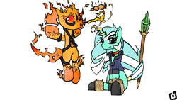 Size: 1920x1080 | Tagged: artist needed, source needed, safe, imported from derpibooru, lyra heartstrings, crossover, flame atronach, heartstrings, ponified, rpg, skyrim, the elder scrolls