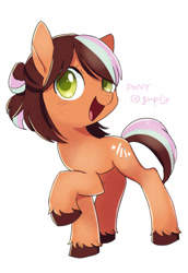 Size: 310x450 | Tagged: safe, artist:nora1211, imported from derpibooru, oc, oc only, earth pony, pony, female, mare, open mouth, solo, unshorn fetlocks