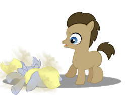 Size: 900x678 | Tagged: safe, artist:missy12113, imported from derpibooru, derpy hooves, doctor whooves, time turner, dust, filly, simple background, transparent background, vector, younger