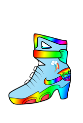 Size: 1181x1748 | Tagged: safe, imported from derpibooru, rainbow dash, back to the future part 2, clothes, nike, shoes, simple background, transparent background