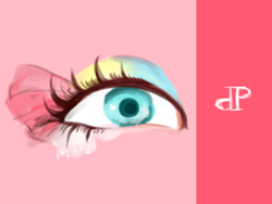 Size: 320x240 | Tagged: safe, artist:wan, imported from derpibooru, pinkie pie, design, eye, eyeshadow, inspired