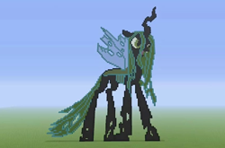 Size: 1280x844 | Tagged: safe, imported from derpibooru, queen chrysalis, minecraft, minecraft pixel art, pixel art