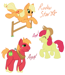 Size: 1280x1473 | Tagged: safe, artist:shamrock, imported from derpibooru, apple bloom, applejack, big macintosh, earth pony, pony, male, stallion