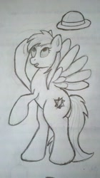 Size: 719x1280 | Tagged: safe, artist:shamrock, imported from derpibooru, daring do, female, monochrome, solo, traditional art