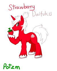 Size: 2000x2500 | Tagged: safe, artist:potzm, imported from derpibooru, oc, oc only, oc:strawberry daifuku, solo