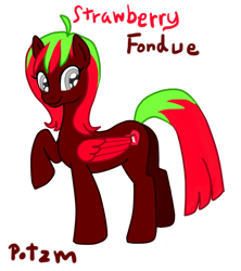 Size: 1000x1125 | Tagged: safe, artist:potzm, imported from derpibooru, oc, oc only, oc:strawberry fondue, solo