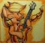 Size: 400x385 | Tagged: safe, artist:tinyunicornfarm, imported from derpibooru, applejack, bass guitar, electric guitar, female, guitar, musical instrument, solo, traditional art