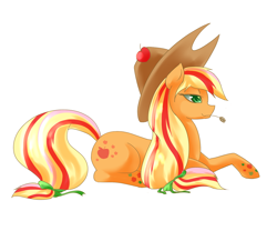 Size: 1200x1000 | Tagged: safe, artist:qiluo soul, imported from derpibooru, applejack, female, pixiv, rainbow power, solo