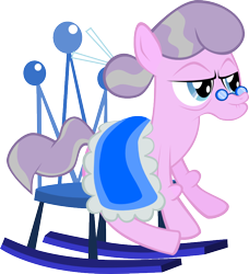 Size: 800x877 | Tagged: safe, artist:magerblutooth, imported from derpibooru, diamond tiara, pony, elderly, female, older, older diamond tiara, rocking chair, simple background, solo, transparent background, vector