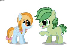 Size: 1123x711 | Tagged: safe, artist:asika-aida, imported from derpibooru, apple bud, oc, oc:apple breeze, earth pony, pegasus, pony, colt, female, filly, foal, male, simple background, transparent background, vector