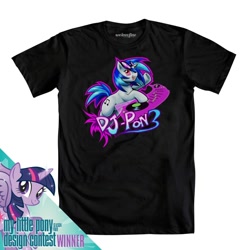 Size: 1000x1000 | Tagged: safe, imported from derpibooru, dj pon-3, twilight sparkle, vinyl scratch, alicorn, pony, clothes, female, mare, official, solo, t-shirt, twilight sparkle (alicorn), welovefine