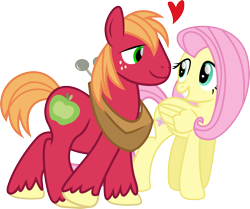 Size: 5829x4881 | Tagged: safe, artist:paultsentry, imported from derpibooru, big macintosh, fluttershy, earth pony, pony, absurd resolution, fluttermac, heart, male, shipping, stallion, straight