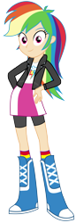 Size: 3634x10604 | Tagged: safe, artist:sebisscout1997, edit, imported from derpibooru, rainbow dash, equestria girls, boots, clothes, eqg promo pose set, female, hand on hip, high heel boots, human coloration, jacket, leather jacket, shoes, simple background, solo, transparent background, vector