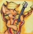 Size: 400x405 | Tagged: safe, artist:tinyunicornfarm, imported from derpibooru, applejack, bass guitar, electric guitar, female, guitar, musical instrument, solo, traditional art