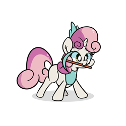 Size: 2000x2000 | Tagged: safe, artist:turtlefarminguy, imported from derpibooru, sweetie belle, don't mine at night, female, minecraft, mouth hold, pickaxe, solo