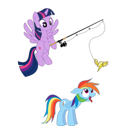 Size: 13028x14051 | Tagged: safe, artist:destinytails, imported from derpibooru, rainbow dash, twilight sparkle, alicorn, pony, .ai available, absurd resolution, female, fishing rod, mare, simple background, transparent background, twilight sparkle (alicorn), vector, wonderbolt badge