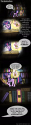 Size: 447x1788 | Tagged: safe, artist:ap0st0l, imported from derpibooru, twilight sparkle, twilight sparkle (alicorn), alicorn, pony, book, comic, female, humor, library, mare, misandry, solo, the mystery book