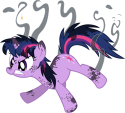 Size: 674x608 | Tagged: safe, artist:istilllikegamecubes, imported from derpibooru, twilight sparkle, pony, unicorn, feeling pinkie keen, .svg available, angry, burnt, female, mare, simple background, singed, smoke, solo, transparent background, unicorn twilight, vector
