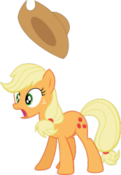 Size: 437x633 | Tagged: safe, artist:istilllikegamecubes, imported from derpibooru, applejack, filli vanilli, .svg available, female, open mouth, simple background, solo, surprised, transparent background, vector