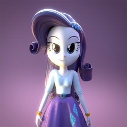 Size: 800x800 | Tagged: safe, artist:camtwo, artist:camtwosix, artist:creatorofpony, imported from derpibooru, rarity, equestria girls, /mlp/, 3d, 3d model, bedroom eyes, blender, bracelet, female, jewelry, pose, smiling, solo