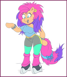 Size: 599x692 | Tagged: safe, artist:idiotfarm, imported from derpibooru, oc, oc only, anthro, 80s, clothes, solo