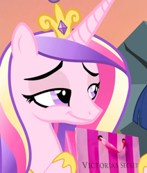 Size: 508x600 | Tagged: safe, edit, edited screencap, imported from derpibooru, screencap, princess cadance, bedroom eyes, female, solo, victoria's secret