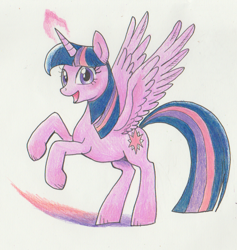 Size: 838x884 | Tagged: safe, artist:hiji riya, imported from derpibooru, twilight sparkle, alicorn, pony, female, mare, pixiv, solo, traditional art, twilight sparkle (alicorn)