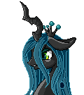 Size: 120x135 | Tagged: safe, artist:nyunimu, imported from derpibooru, queen chrysalis, changeling, changeling queen, crown, female, jewelry, pixel art, regalia, solo