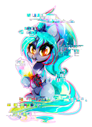 Size: 1470x2018 | Tagged: safe, artist:koveliana, imported from derpibooru, oc, oc only, oc:crystal whip, :p, chromatic aberration, color porn, glitch, heart, heart eyes, simple background, solo, transparent background, wingding eyes