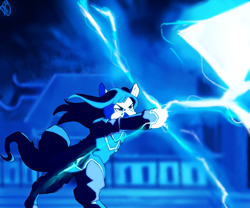 Size: 1200x1000 | Tagged: safe, artist:drawerproyeah, imported from derpibooru, pony, avatar the last airbender, azula, lightning, ponified, solo