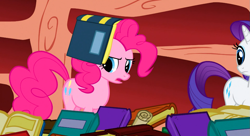 Size: 1099x597 | Tagged: safe, imported from derpibooru, screencap, pinkie pie, rarity, sonic rainboom (episode), book