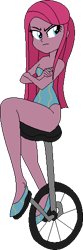 Size: 177x531 | Tagged: artist needed, source needed, safe, imported from derpibooru, pinkie pie, equestria girls, female, leotard, pinkamena diane pie, simple background, solo, transparent background, unicycle