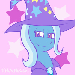 Size: 576x576 | Tagged: safe, artist:pembroke, imported from derpibooru, trixie, pony, unicorn, female, mare, solo, thanks