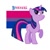 Size: 280x280 | Tagged: safe, imported from derpibooru, twilight sparkle, pony, unicorn, bi twi, bilight sparkle, bisexual pride flag, bisexuality, female, flag, mare, pride, raised hoof, smiling, solo