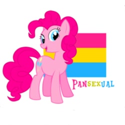 Size: 290x290 | Tagged: safe, imported from derpibooru, pinkie pie, earth pony, pony, flag, pansexual, pansexual pride flag, pride, pride flag, pride month