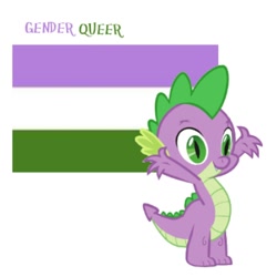 Size: 440x440 | Tagged: safe, imported from derpibooru, spike, flag, gender headcanon, genderqueer, genderqueer pride flag