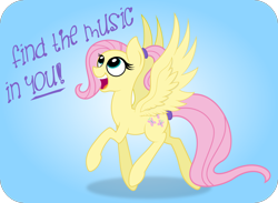 Size: 4108x3000 | Tagged: safe, artist:mypaintedmelody, imported from derpibooru, fluttershy, filli vanilli, alternate hairstyle, female, ponytail, scene interpretation, singing, solo, spread wings